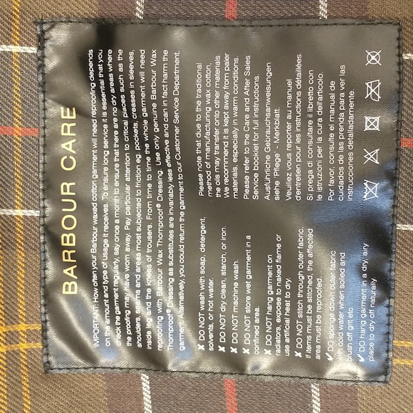 Barbour Wax Cotton Beaufort Jacket Tartan Lined 54" Chest 33" Long Jacket  ApxXL - Picture 11 of 16